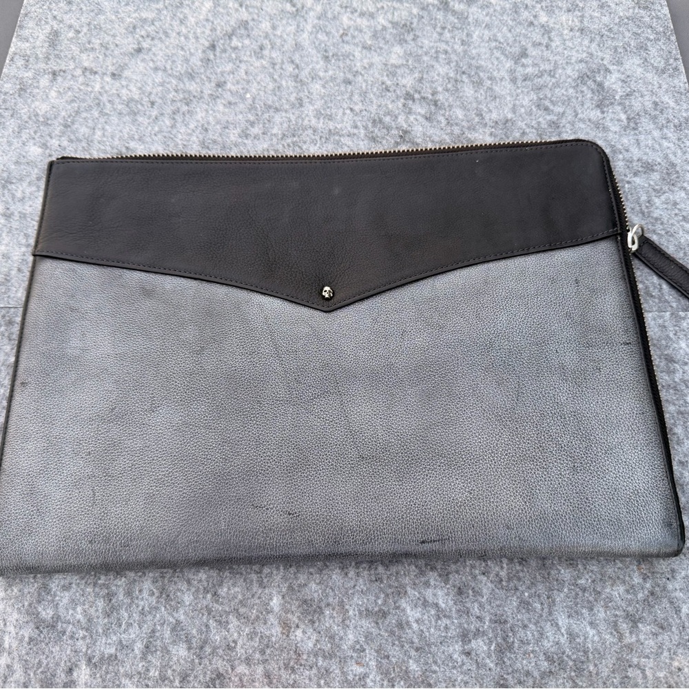 Zadig & Voltaire leather laptop sleeve with skull detail